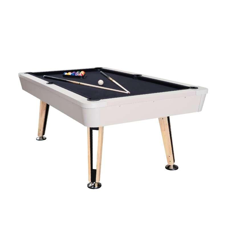 โต๊ะพูล  รุ่น V.22 ขนาด 7 ฟุต โต๊ะสีขาว สักหลากสีดำ-1