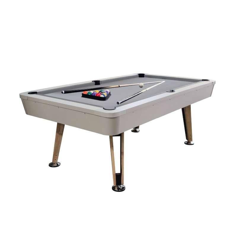 โต๊ะพูล  รุ่น V.22 ขนาด 7 ฟุต โต๊ะสีขาว สักหลากสีเทา-1