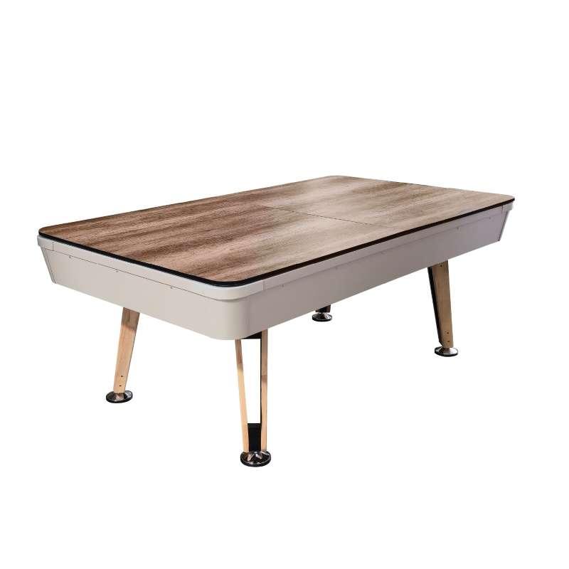 โต๊ะพูล  รุ่น V.22 ขนาด 8 ฟุต โต๊ะสีขาว สักหลากสีเทา-1