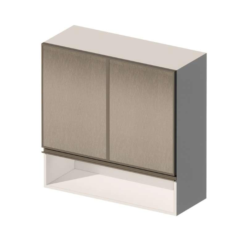 ตู้แขวนบานเปิด ช่องโล่ง รุ่น BRIX 80x80 ซม. สี METAL-1