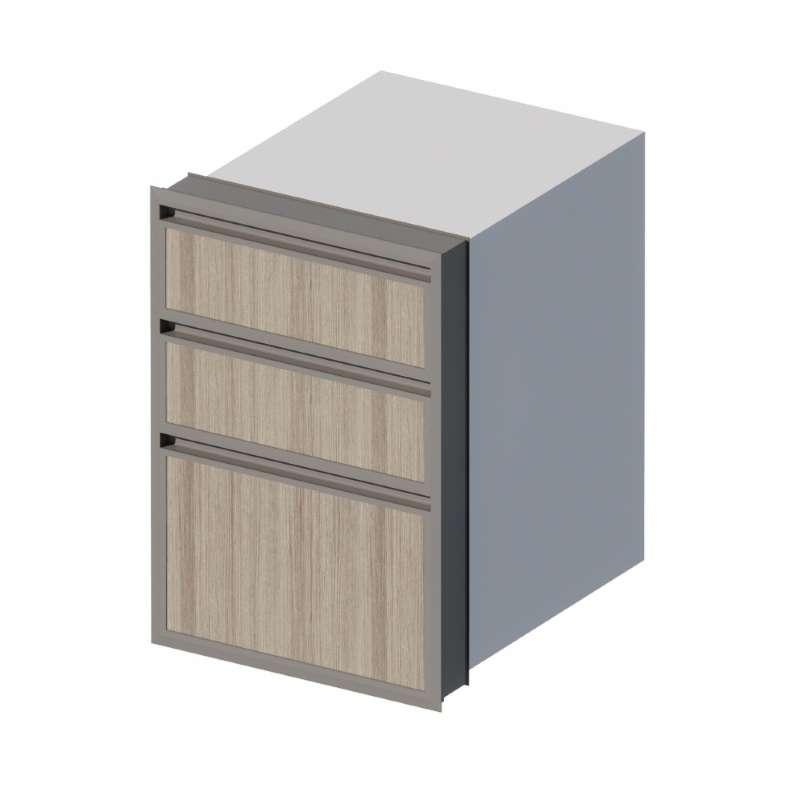 ตู้ลิ้นชัก 3 ชั้น รุ่น BRIX 40x60 ซม. สี OAK WOOD-1