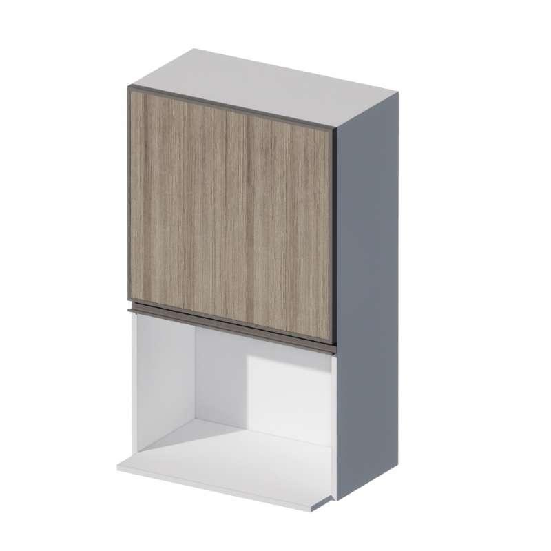 ตู้แขวนเปิดซ้ายช่องไมโครเวฟ รุ่น BRIX 100x60 ซม. สี OAK WOOD-1