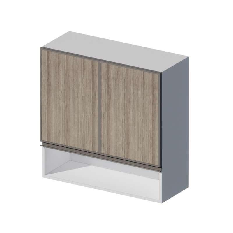 ตู้แขวนบานเปิด ช่องโล่ง รุ่น BRIX 80x80 ซม. สี OAK WOOD-1