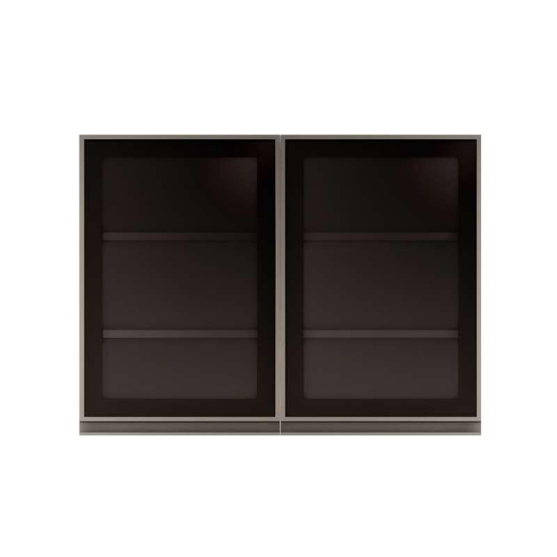 ตู้แขวนบานกระจกเปิดคู่ รุ่น BRIX 80x60 สี DARK GREY-1