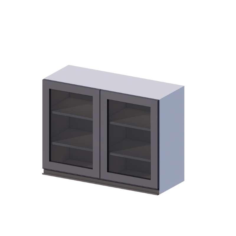 ตู้แขวนบานกระจกเปิดคู่ MAXII 80x60 ซม. สี Titanium Grey-1