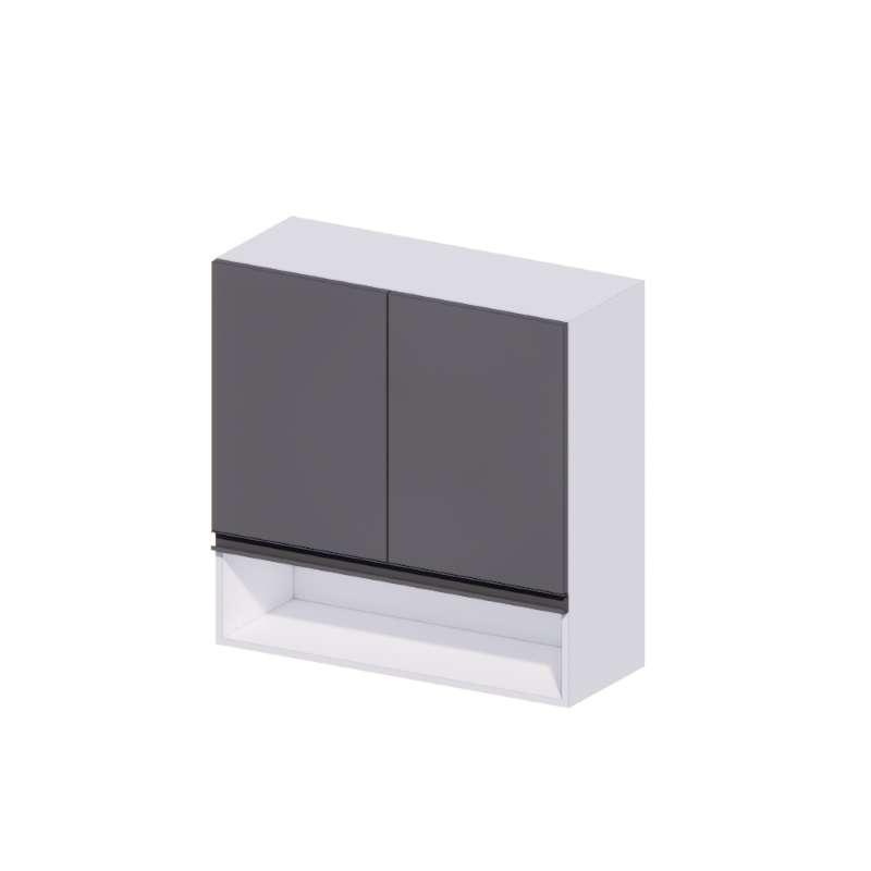 ตู้แขวนบานเปิด ช่องโล่ง MAXII 80x80 ซม. สี Titanium Grey-1