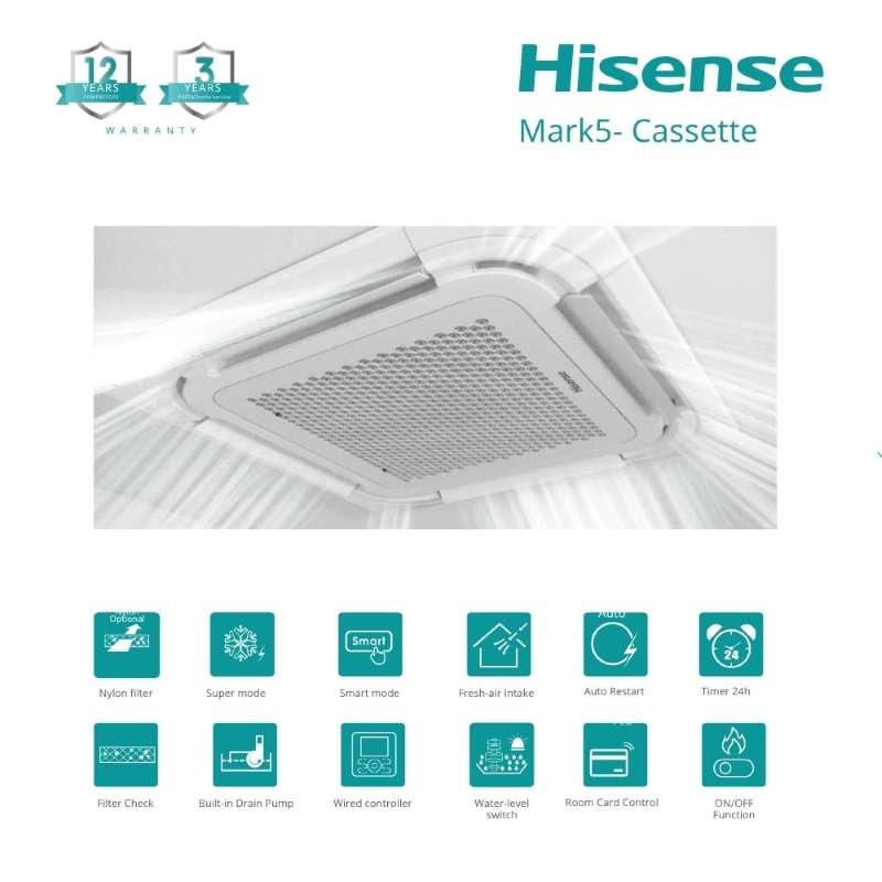 แอร์ฝังฝ้า แอร์ 4 ทิศทาง Hisense รุ่น AUC42TRKA3T Inverter ขนาด 42000 BTU อินเวอร์เตอร์-1