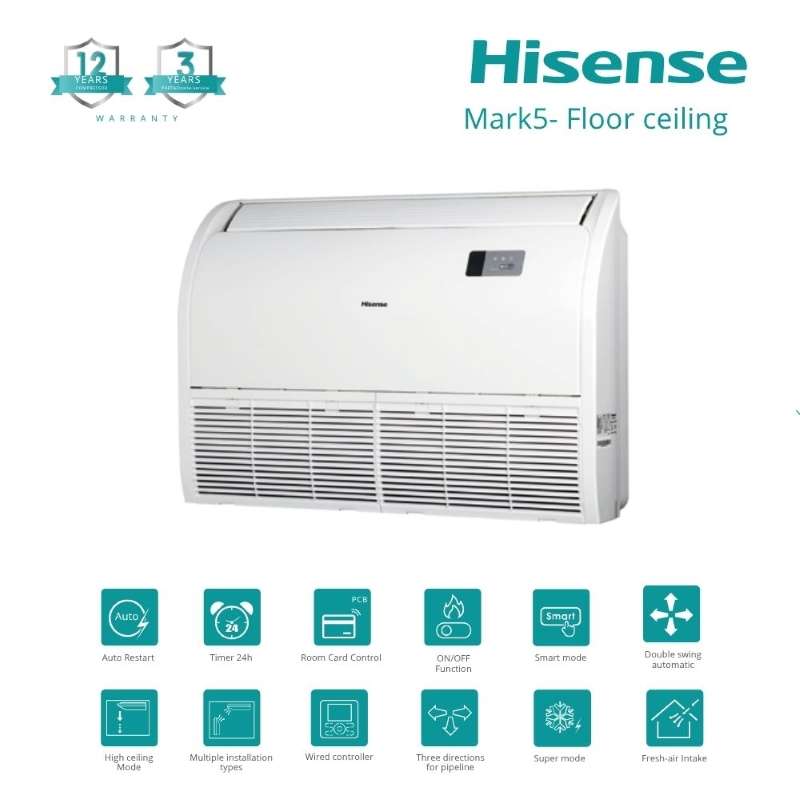 แอร์แขวนใต้ฝ้า / แอร์ตั้งพื้น Hisense รุ่น AUV42TRCA3T Inverter ขนาด 42000 BTU อินเวอร์เตอร์ (พร้อมบริการติดตั้ง กทม. และปริมณฑล)-1