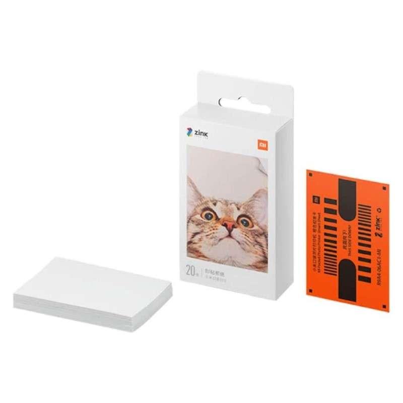 กระดาษโฟโต้ เครื่องปรินเตอร์พกพา Xiaomi-Mi Portable Photo Printer Paper กระดาษสติกเกอร์ 2x3 นิ้ว 20 แผ่น-1