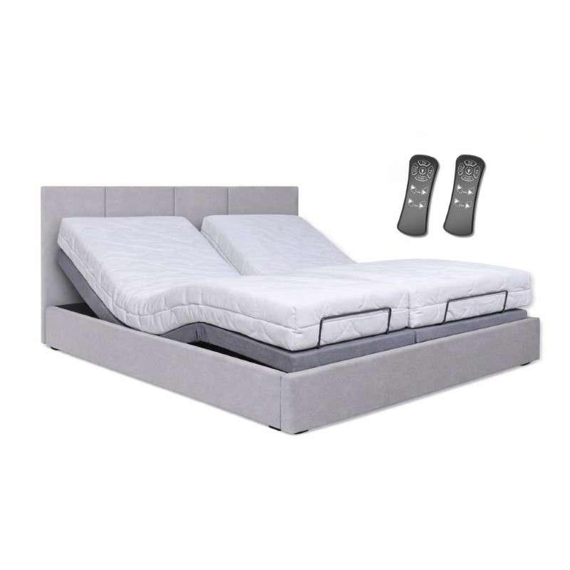 The Bed Signature สินค้าพร้อมติดตั้งเตียงปรับระด้บไฟฟ้าพร้อมที่นอนยางพารา 6ฟุต (3ฟุต+3 ฟุต) สีเทา-1