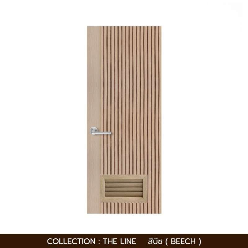 ประตูห้องน้ำโพลีสไตรีน รุ่น Vertical 90X200 สีบีช-1