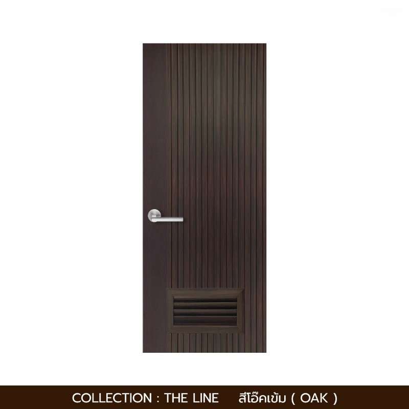 ประตูห้องน้ำโพลีสไตรีน รุ่น Vertical 90X200 สีโอ๊ค-1