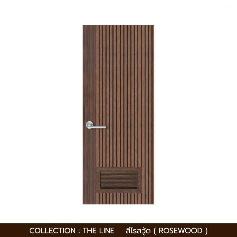 ประตูห้องน้ำโพลีสไตรีน รุ่น Vertical 90X200 สีโร๊สวู๊ด-1