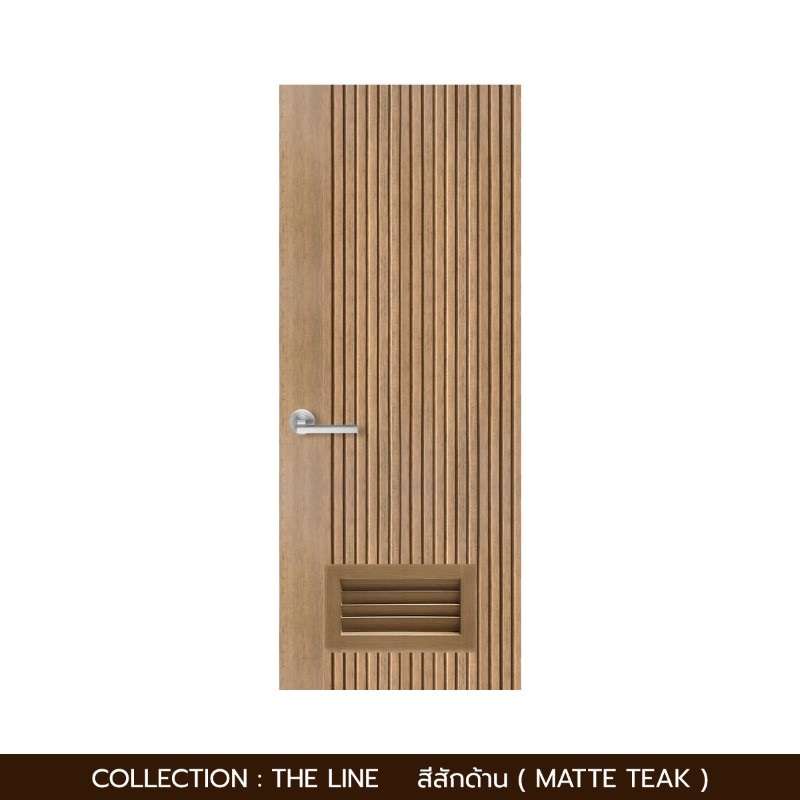 ประตูห้องน้ำโพลีสไตรีน รุ่น Vertical 80X200 สีสักด้าน-1