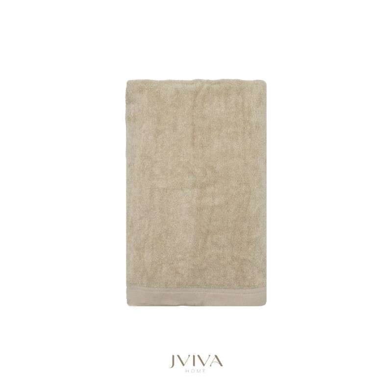 Jviva ผ้าขนหนูใยไผ่ 100% เช็ดหน้า (13x13นิ้ว) สีเบจ Beige Bone-1