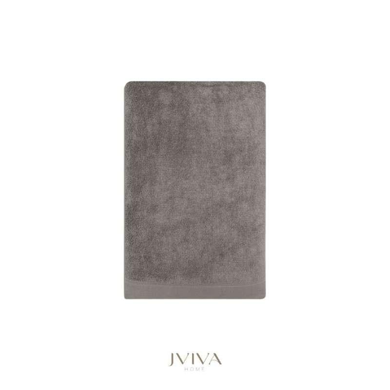 Jviva ผ้าขนหนูใยไผ่ 100% เช็ดหน้า (13x13นิ้ว) สีเทา Grey Charcoal-1