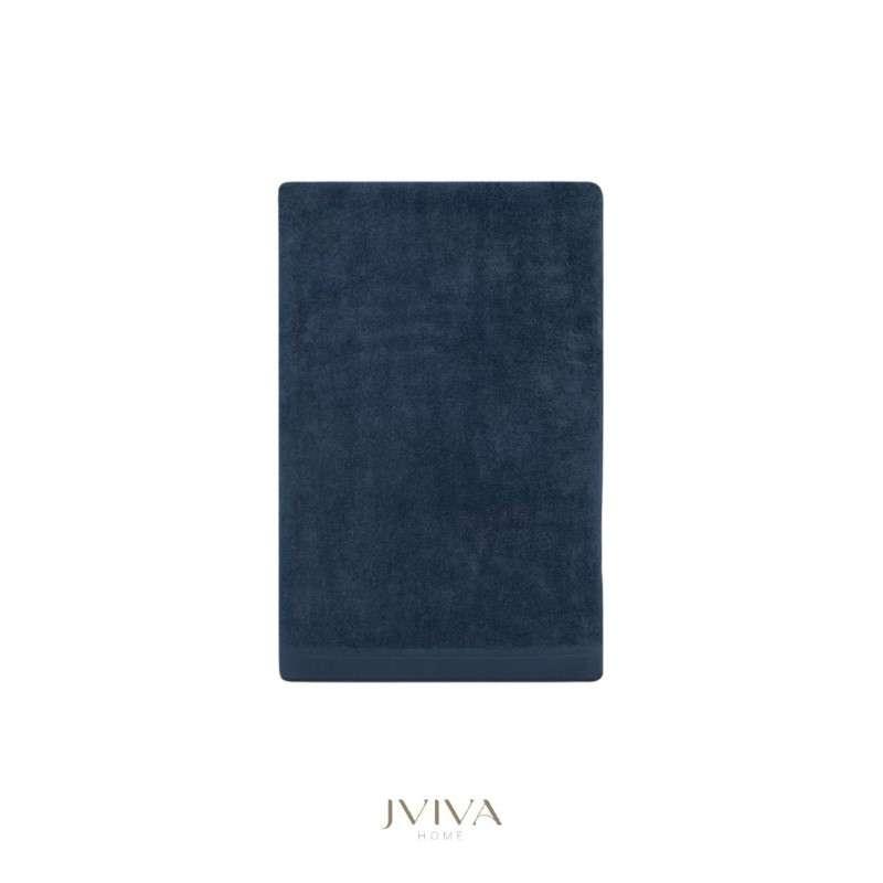 Jviva ผ้าขนหนูใยไผ่ 100% เช็ดหน้า (13x13นิ้ว) สีกรมท่า Navy Peony-1