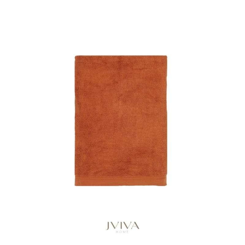 Jviva ผ้าขนหนูใยไผ่ 100% เช็ดหน้า (13x13นิ้ว) สีส้ม Burnt Orange-1