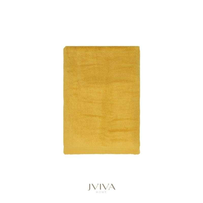 Jviva ผ้าขนหนูใยไผ่ 100% เช็ดหน้า (13x13นิ้ว) สีเหลือง Yellow Mustard-1