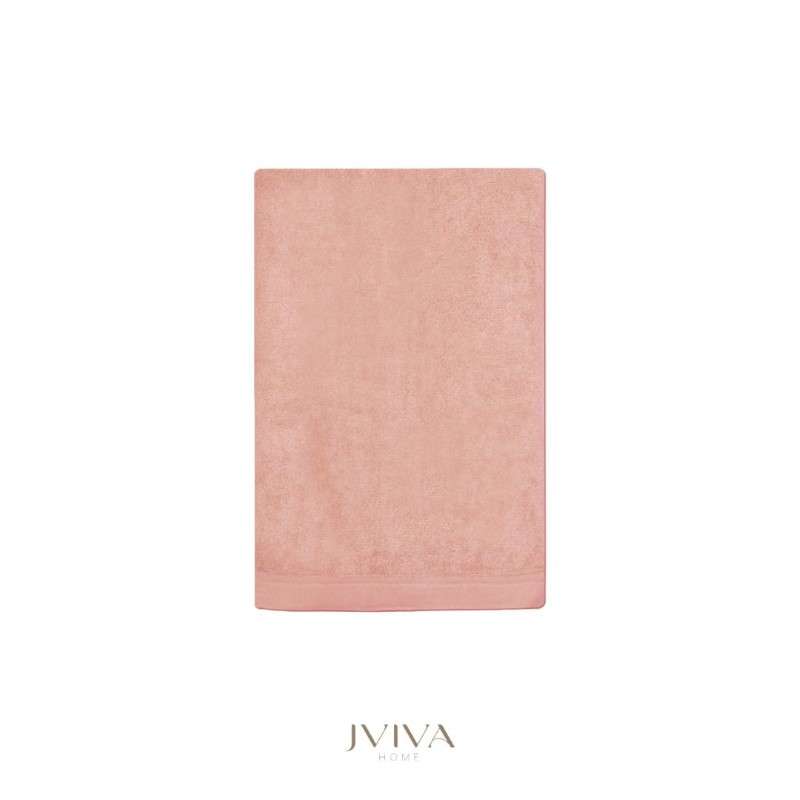 Jviva ผ้าขนหนูใยไผ่ 100% เช็ดผม (15x30นิ้ว) สีชมพู Mellow Rose-1