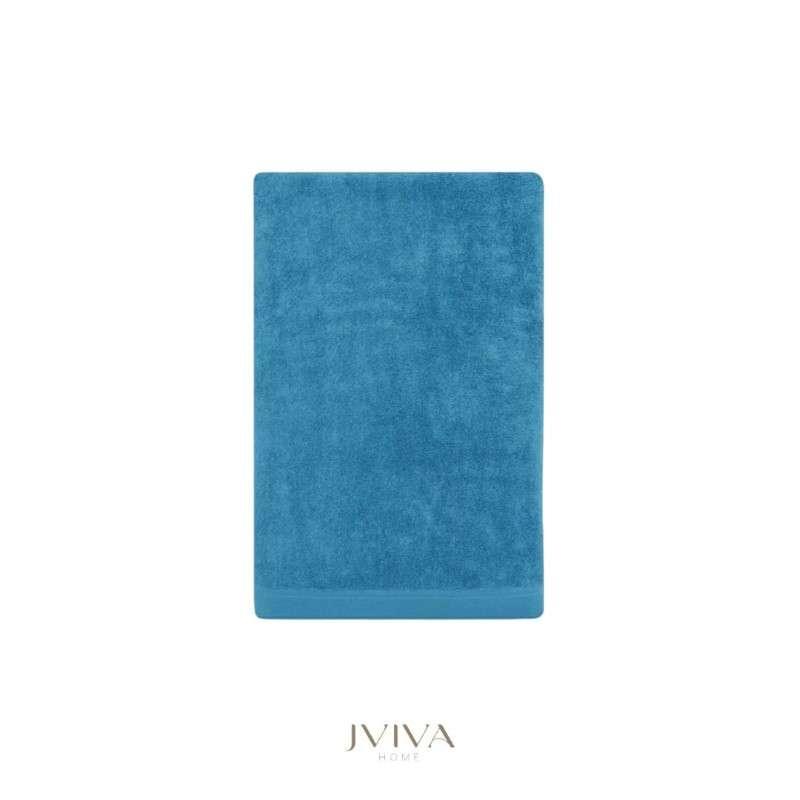 Jviva ผ้าขนหนูใยไผ่ 100% เช็ดผม (15x30นิ้ว) สีน้ำเงิน Blue Mosaic-1