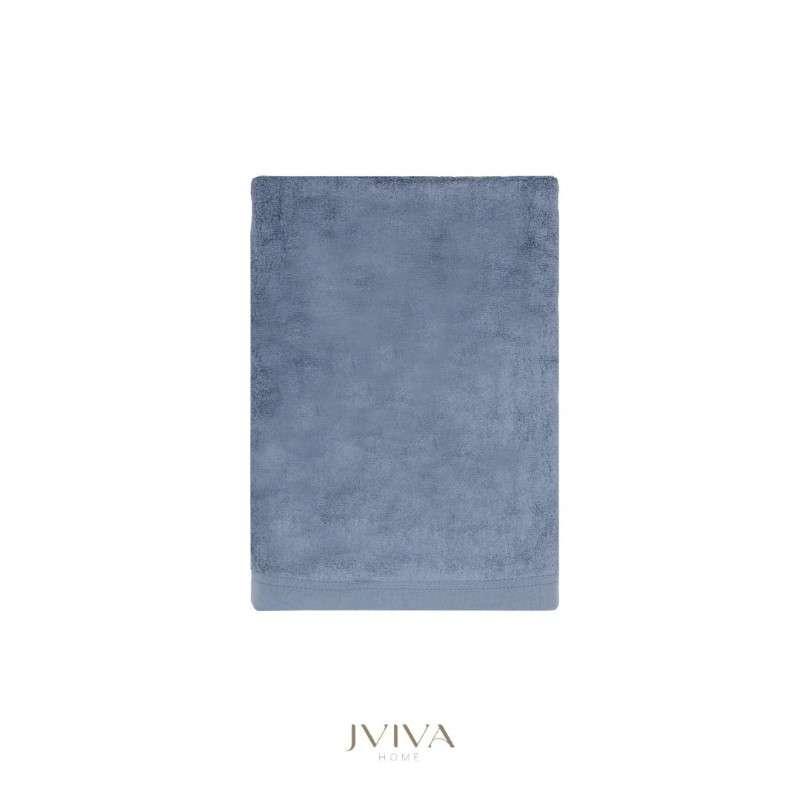 Jviva ผ้าขนหนูใยไผ่ 100% เช็ดผม (15x30นิ้ว) สีฟ้า Dusty Blue-1