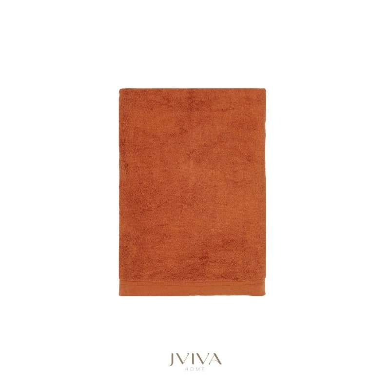 Jviva ผ้าขนหนูใยไผ่ 100% เช็ดผม (15x30นิ้ว) สีส้ม Burnt Orange-1