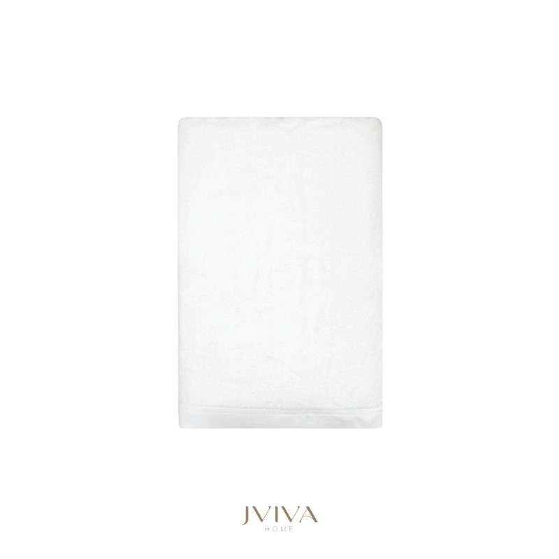Jviva ผ้าขนหนูใยไผ่100% เช็ดตัว ไซส์ S (24x48นิ้ว) สีขาว White Crystal-1