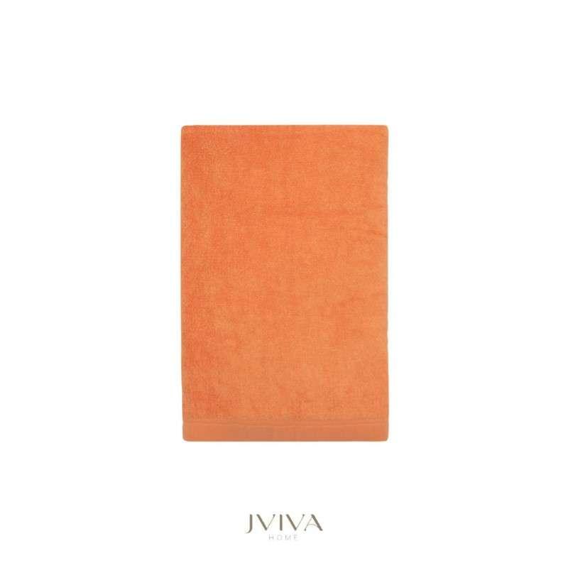 Jviva ผ้าขนหนูใยไผ่100% เช็ดตัว ไซส์ S (24x48นิ้ว) สีส้ม Orange Sherbet-1