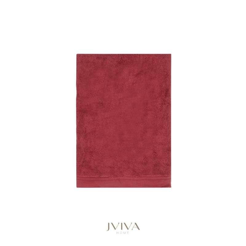 Jviva ผ้าขนหนูใยไผ่100% เช็ดตัว ไซส์ S (24x48นิ้ว) สีแดง Red Velvet-1