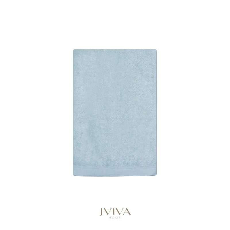 Jviva ผ้าขนหนูใยไผ่100% เช็ดตัว ไซส์ M (27x54นิ้ว) สีฟ้า Whispy Blue-1