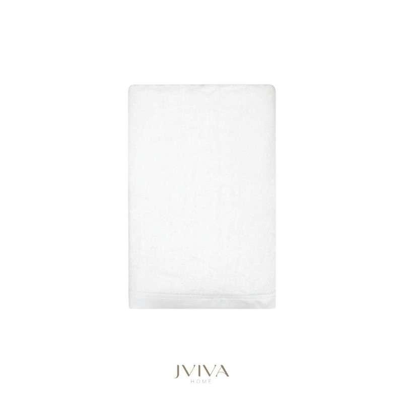 Jviva ผ้าขนหนูใยไผ่100% เช็ดตัว ไซส์ L (27x60นิ้ว) สีขาว White Crystal-1