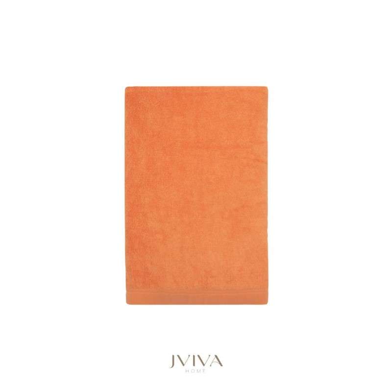 Jviva ผ้าขนหนูใยไผ่100% เช็ดตัว ไซส์ L (27x60นิ้ว) สีส้ม Orange Sherbet-1