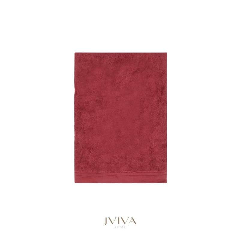 Jviva ผ้าขนหนูใยไผ่100% เช็ดตัว ไซส์ L (27x60นิ้ว) สีแดง Red Velvet-1