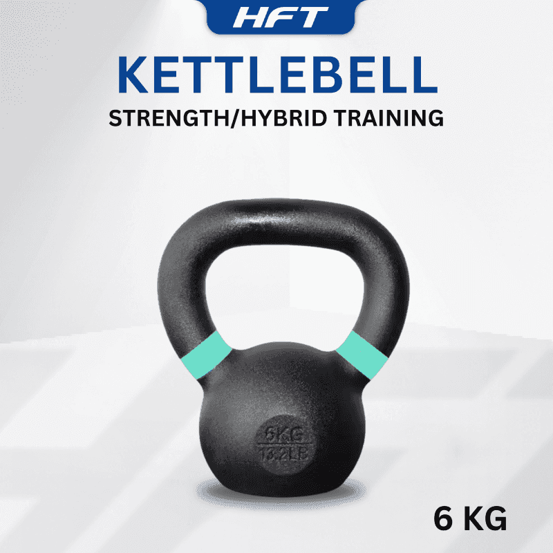 Kettlebell ดัมเบิ้ลหูหิ้ว สีดำด้าน 6 KG. - Homefittools-1