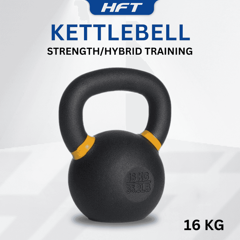 Kettlebell ดัมเบิ้ลหูหิ้ว สีดำด้าน 16 KG. - Homefittools-1