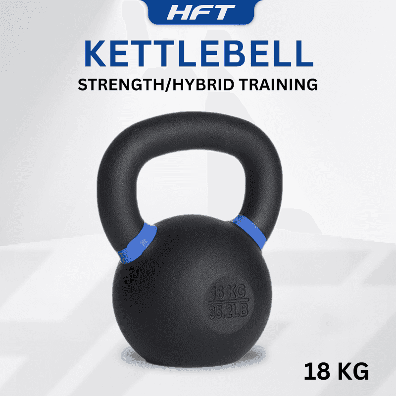 Kettlebell ดัมเบิ้ลหูหิ้ว สีดำด้าน 18 KG. - Homefittools-1