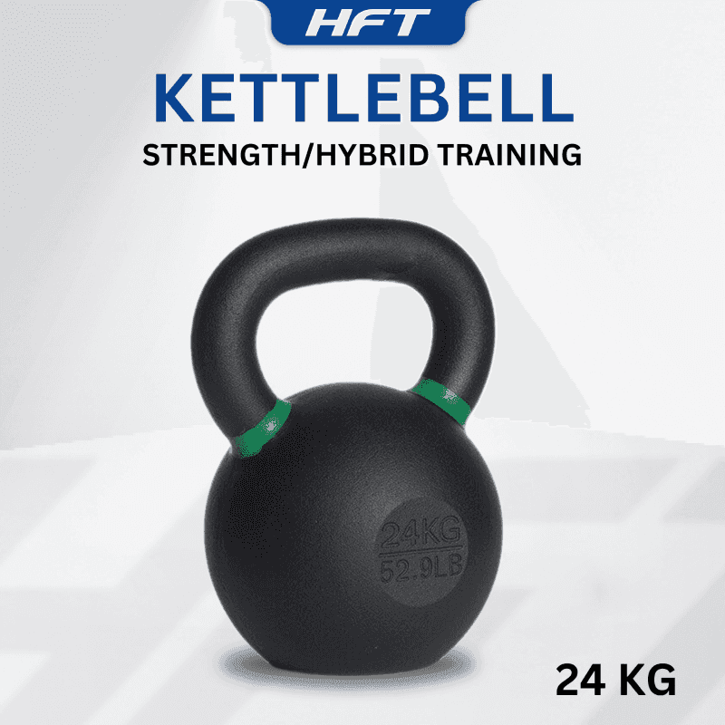 Kettlebell ดัมเบิ้ลหูหิ้ว สีดำด้าน 24 KG. - Homefittools-1