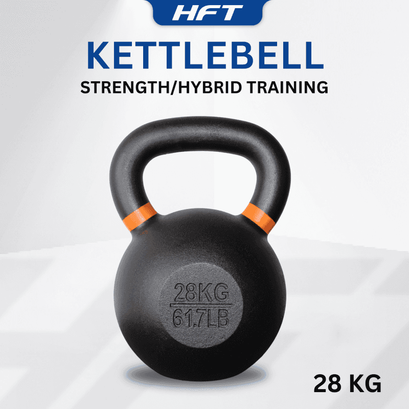 Kettlebell ดัมเบิ้ลหูหิ้ว สีดำด้าน 28 KG. - Homefittools-1