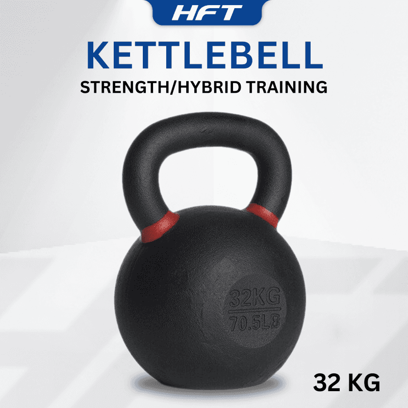 Kettlebell ดัมเบิ้ลหูหิ้ว สีดำด้าน 32 KG. - Homefittools-1