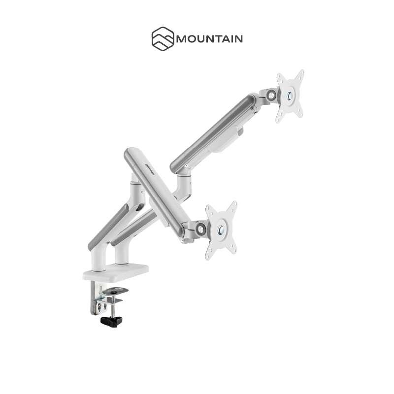 ขาตั้งจอคอมพิวเตอร์ รุ่น MO59-2M/White แบบ 2 จอ มีสปริง-1