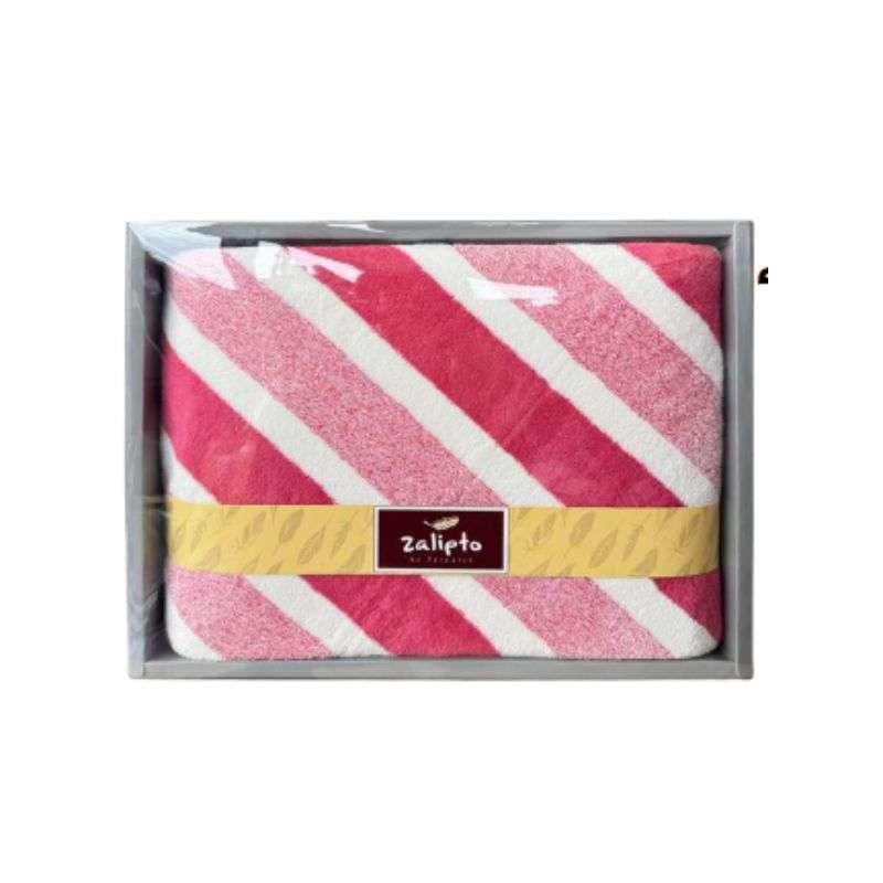 ผ้าเช็ดตัว Nano ลายทางชมพู 27x54 HOME CHOICE-1