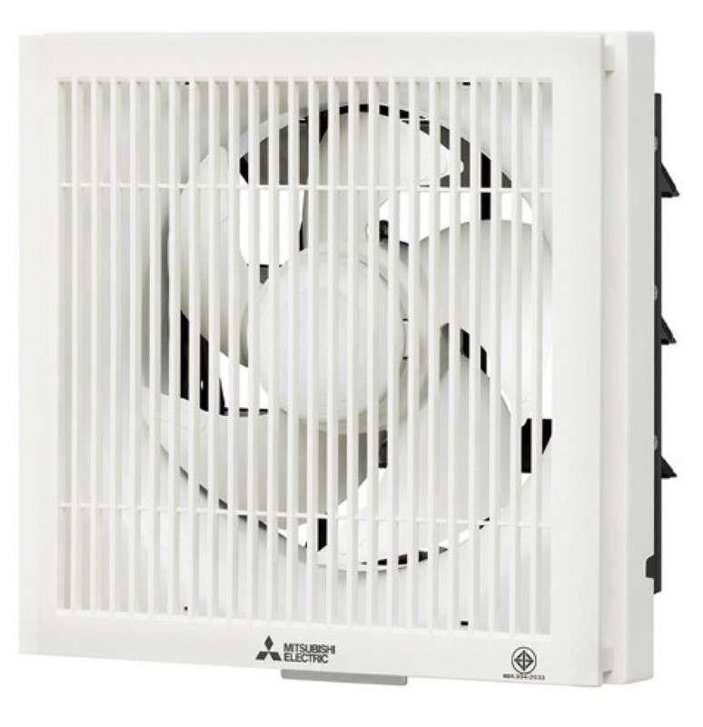 พัดลมดูดอากาศแบบติดผนัง Mitsubishi Electric  ขนาด 8 นิ้ว แบบมีตะแกรง สีขาว-1