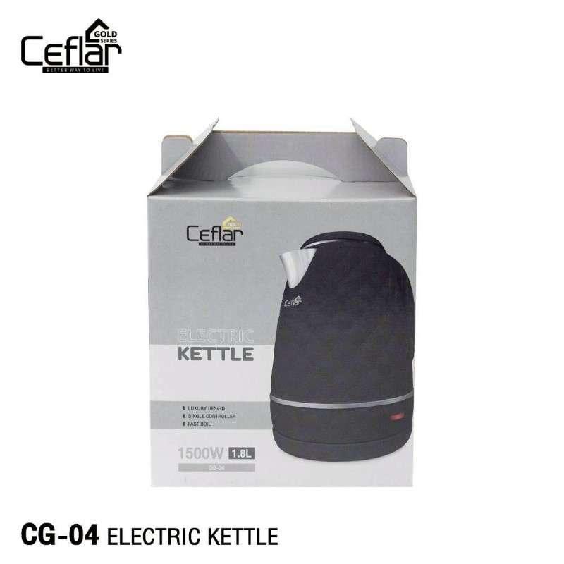 CEFLAR กาต้มน้ำสีดำ 1.8 ลิตร รุ่น CG-04 กำลังไฟ 1500w ตัดไฟอัตโนมัติ Electric kettle-1
