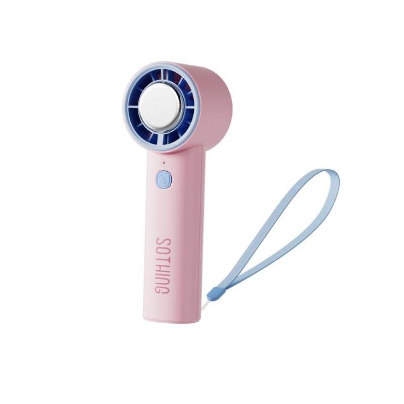 พัดลมพกพาสไตล์มินิมอล ขนาดเล็กกะทัดรัด มาพร้อมแผ่นทำความเย็น Sothing Handheld Fan Ice-09 (Pink)-1