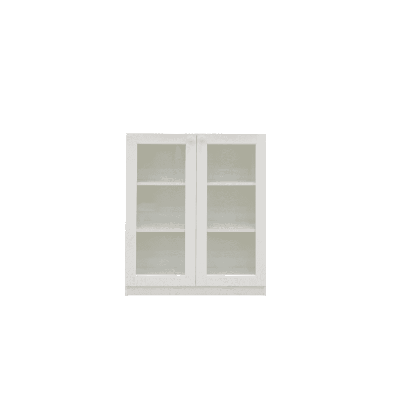 ตู้เตี้ยบานกระจก ขนาด 80 ซม. รุ่น GLAZIA สีขาว-1