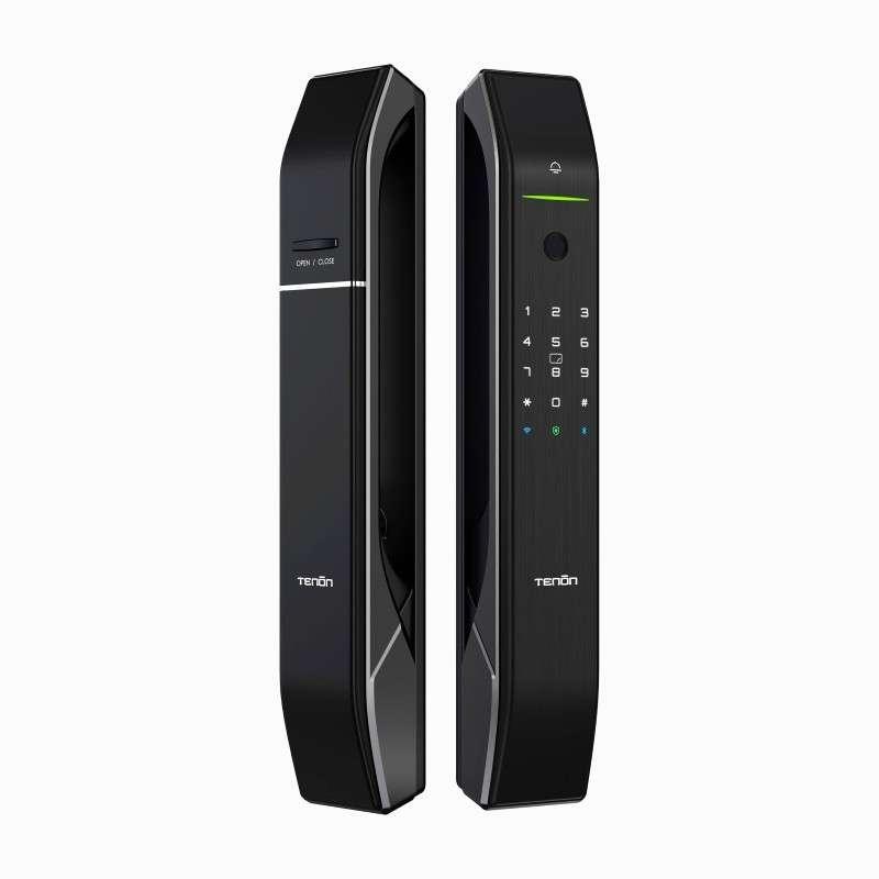 กลอนประตูดิจิตอล อัตโนมัติดันและดึง Tenon A7 สี Black-1