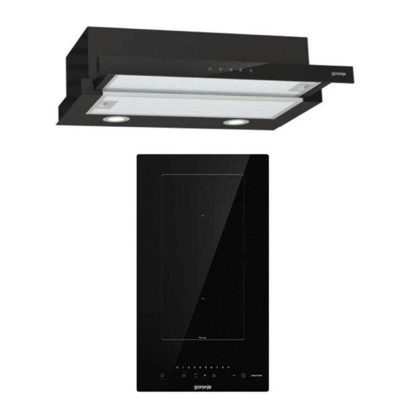Gorenje แพคคู่สุดคุ้ม เตาไฟฟ้าอินดักชั่น 2 หัว รุ่น GI3202BSCE คู่ เครื่องดูดควันฝังใต้ตู้ TH64E4BG-1