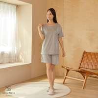 นอนสบาย ชุดนอน แขนสั้น - ขาสั้น สีเทาเข้ม size L-3