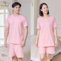 นอนสบาย ชุดนอน แขนสั้น - ขาสั้น สีชมพู size L-1